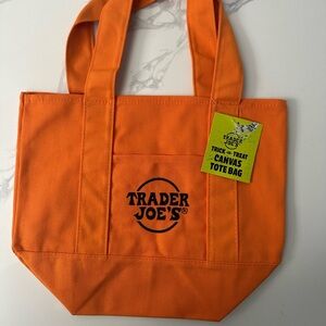 Trader Joe's Orange Canvas Tote Bag